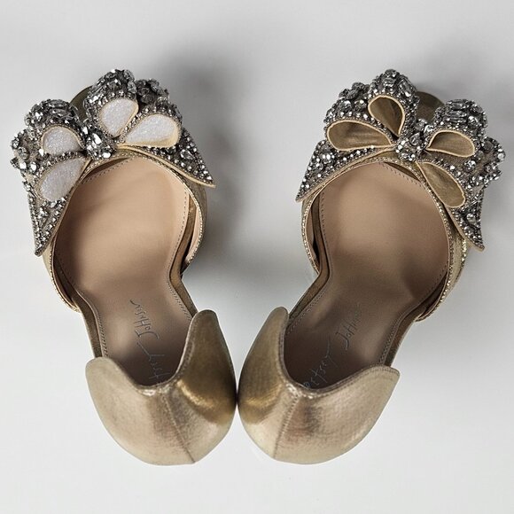 Betsey Johnson SB-LNDN GOLD Formal Heel Silver Rhinestones Princess Core - Picture 10 of 15
